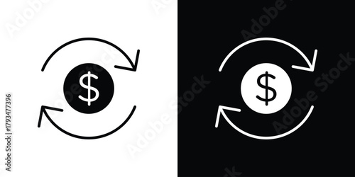 Exchange rate icon solid style collection. flat style symbols