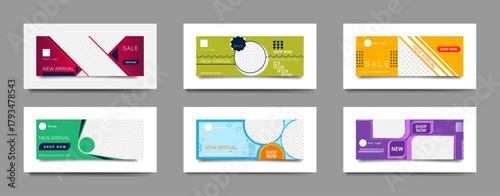 Modern Minimalist Web Banner Collection for Sale and New Arrival Promotions.