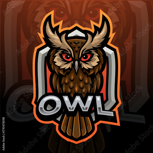 Owl esport mascot logo design