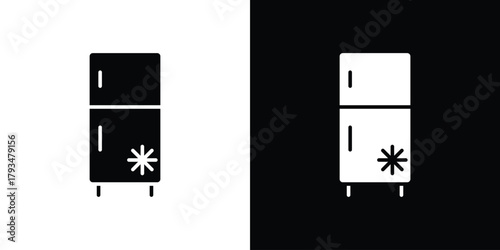 Fridge icon solid style collection. flat style symbols