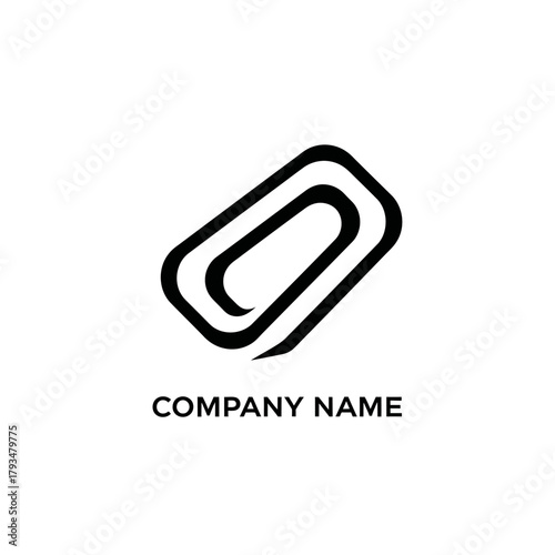 Simple and elegant company logo design with paperclip symbol.