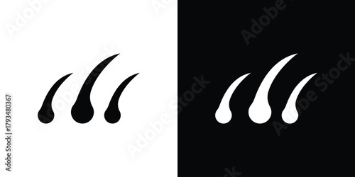 Hair icon solid style collection. flat style symbols