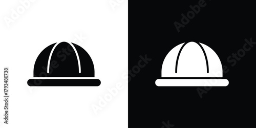 Hard hat icon solid style collection. flat style symbols