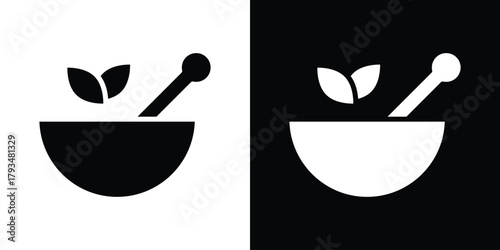 Herbal medicine icon solid style collection. flat style symbols