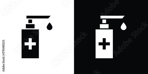 Hand sanitizer icon solid style collection. flat style symbols