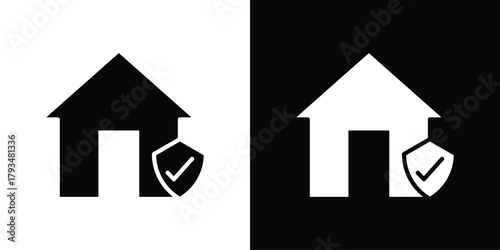 Home insurance icon solid style collection. flat style symbols