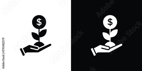 Investment icon solid style collection. flat style symbols