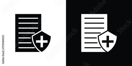 Medical insurance icon solid style collection. flat style symbols
