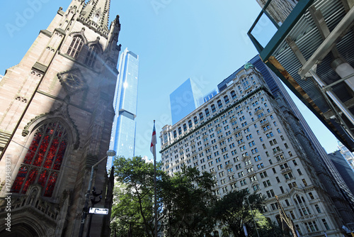 st pauls chapel near the former twin towers site and the broadway intersection in new york city