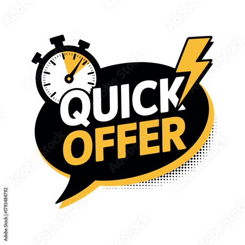 Quick offer with a stopwatch and lightning bolt symbol indicating urgency