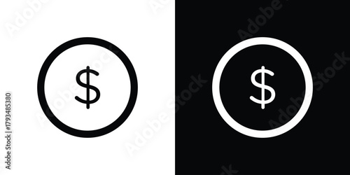 Money icon solid style collection. flat style symbols