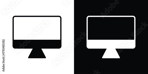 Monitor icon solid style collection. flat style symbols