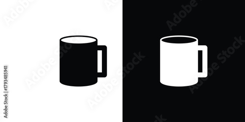 Mug icon solid style collection. flat style symbols