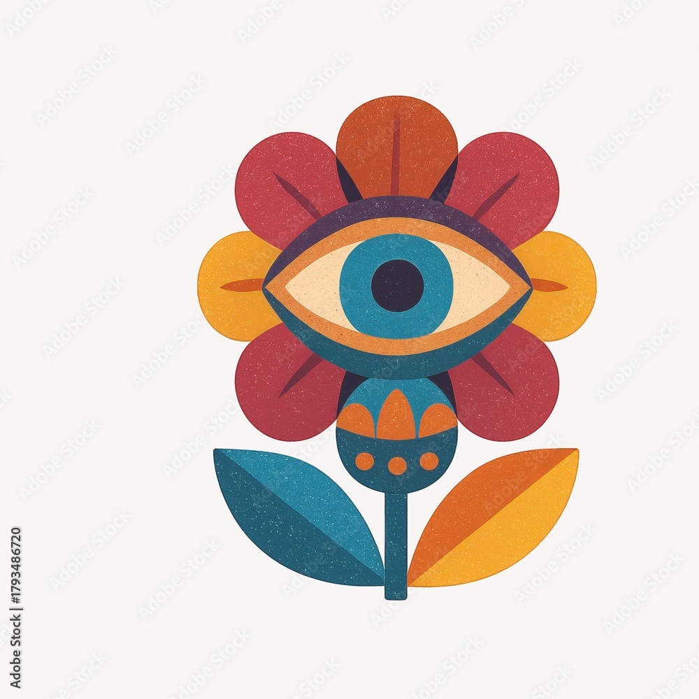 Obraz premium Abstract floral eye illustration.