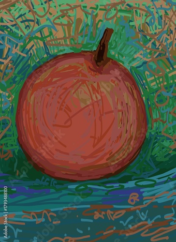 Abstract image for printing. Picture for modern interiors. The picture is painted by hand on a tablet.