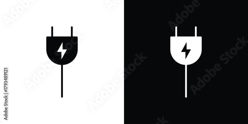 Plug adapter icon solid style collection. flat style symbols