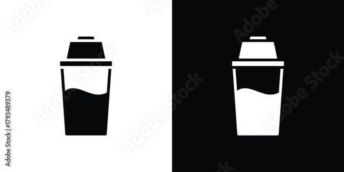 Protein shake icon solid style collection. flat style symbols