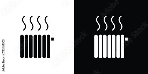 Radiator icon solid style collection. flat style symbols