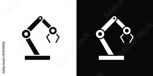 Robot arm icon solid style collection. flat style symbols