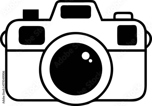 Monochrome Photo Camera Clip Art A Simple Silhouette Flat Vector Design for Photography and Creative Projects