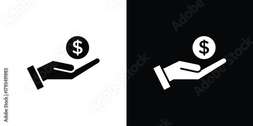 Savings icon solid style collection. flat style symbols