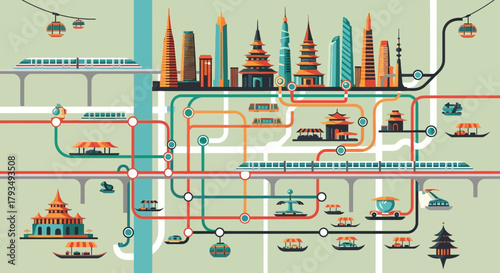 Cityscape Transportation Network - A Modern Urban Infrastructure.
