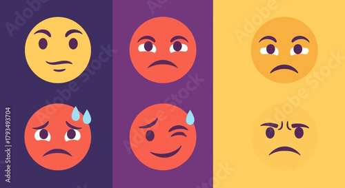 Collection of various angry and sad emoji faces expressing negative emotions.