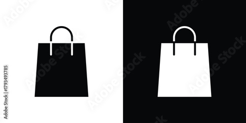 Shopping bag icon solid style collection. flat style symbols