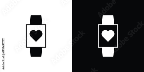 Smartwatch icon solid style collection. flat style symbols