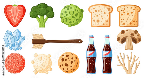 Diverse Food and Object Collection - A Colorful Still Life.