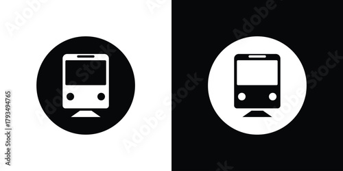 Subway icon solid style collection. flat style symbols