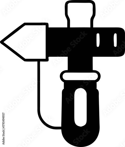 Essential vehicle safety hammer icon featuring a window breaker point and seatbelt cutter for swift emergency car escape illustration