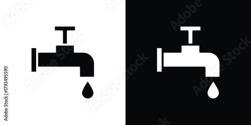 Tap icon solid style collection. flat style symbols