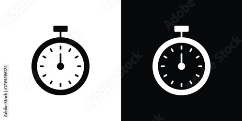 Timer icon solid style collection. flat style symbols