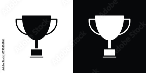 Trophy icon solid style collection. flat style symbols