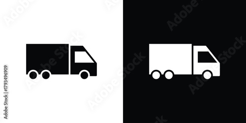 Truck icon solid style collection. flat style symbols