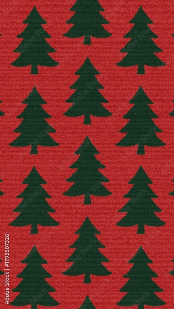 Obraz premium Festive evergreen pattern mobile wallpaper