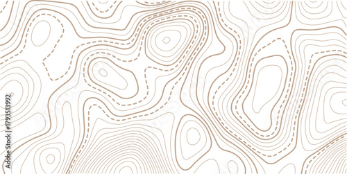 Abstract topo contour map on white background, Topographic map Topographic contour lines map seamless pattern.