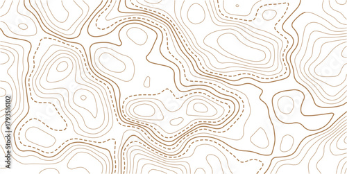 Abstract topo contour map on white background, Topographic map Topographic contour lines map seamless pattern.  Design materials. Print image, Abstract bacground.