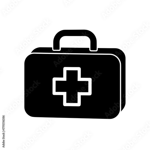 Medical First Aid Box Silhouette Vector