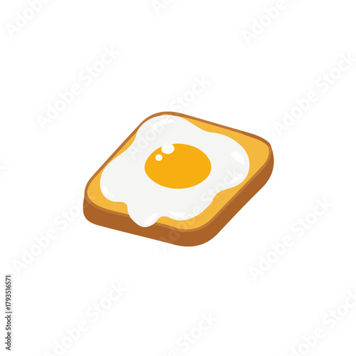 Croque Madame flat vector illustration in a modern and simple 2D style, placed on a white background.