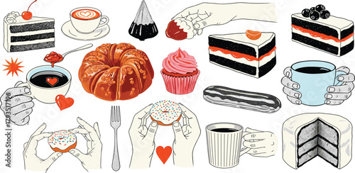 Assortment of Delightful Desserts and Beverages A Tasty Collection for Culinary Projects