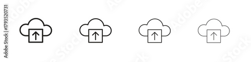 Cloud upload icon logotype graphic design web element isolated on white