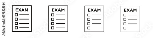 Exam icon logotype graphic design web element isolated on white