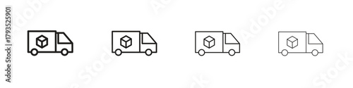 Fast shipping delivery truck icon logotype graphic design web element isolated on white