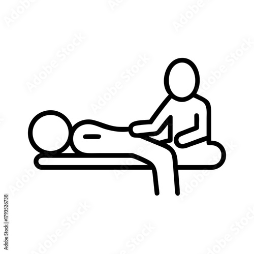 Masseur with towel, relaxing mood, providing massage therapy, vector illustration, copy space