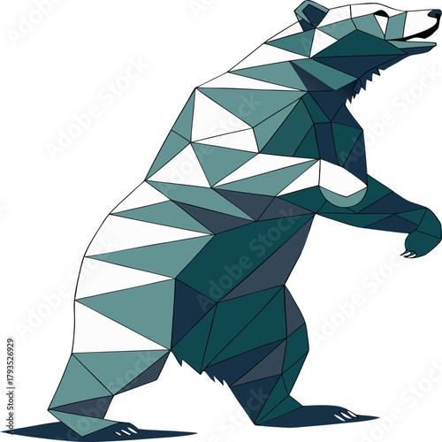 Low poly grizzly bear vector art