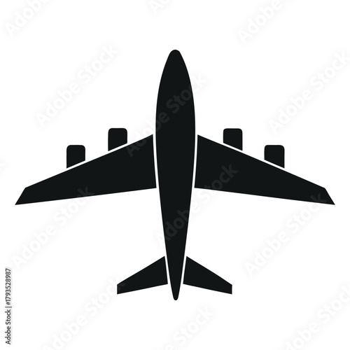 Aircraft Top View Silhouette – Flight and Transportation Design