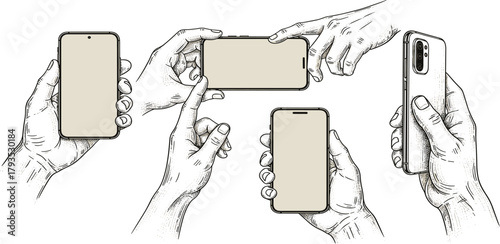 Hands Holding Phones in Various Orientations A Visual Guide to Mobile Device Usage