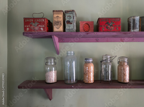 Old Time Food Items in Various Containers